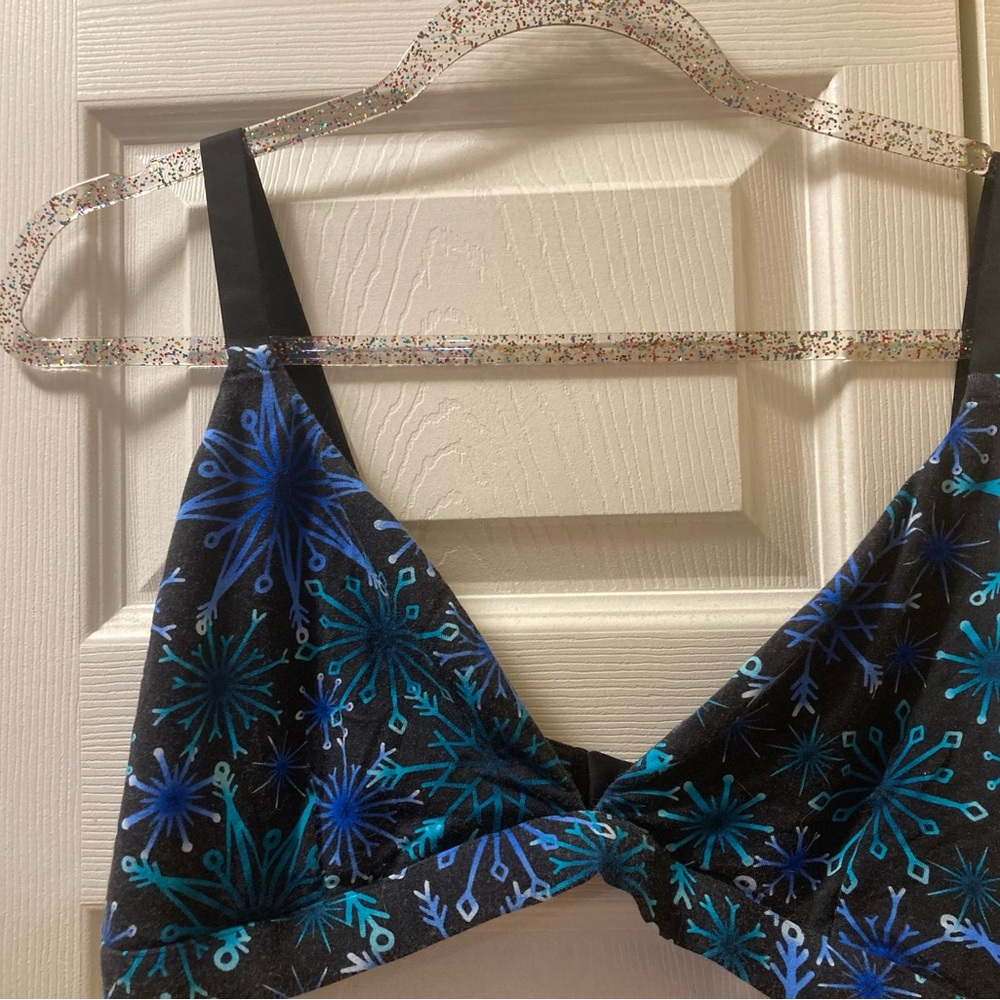Black and Blue Patterned Bralette